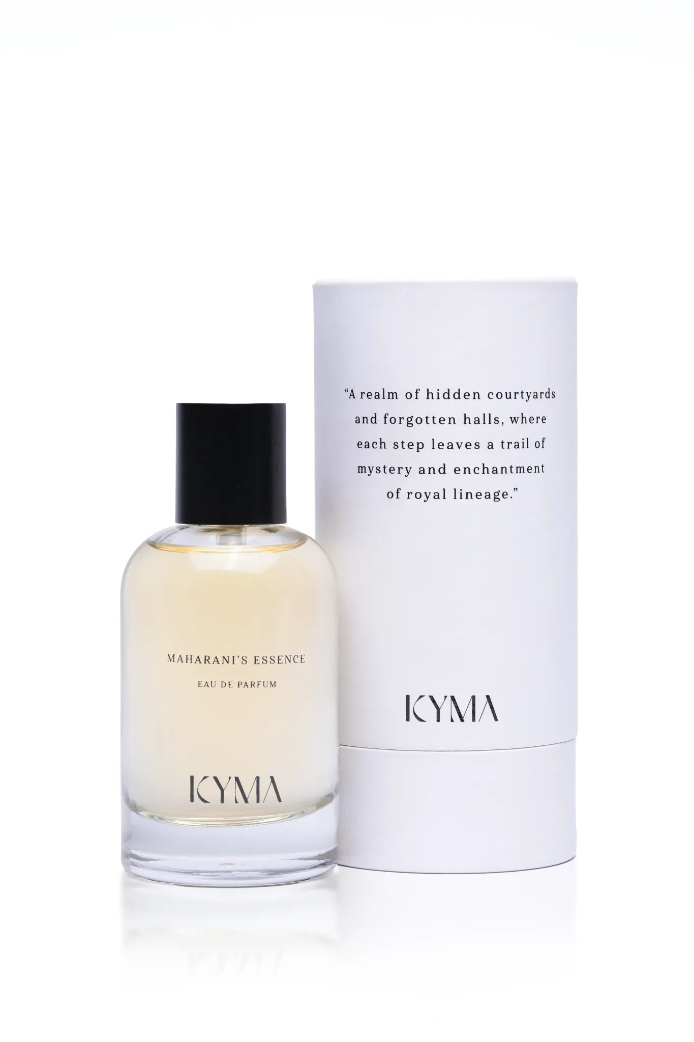 Packaging view of Maharani's Essence by Kyma Fragrances