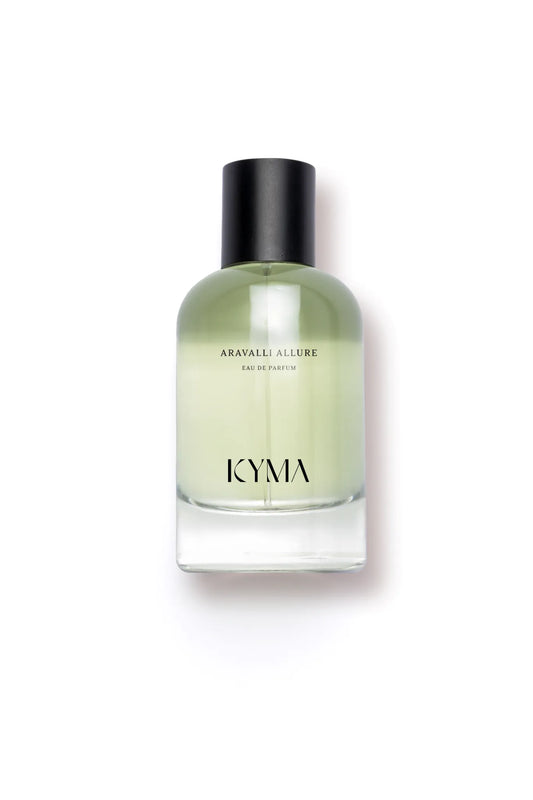 Front view of Aravalli Allure perfume bottle from Kyma Fragrances