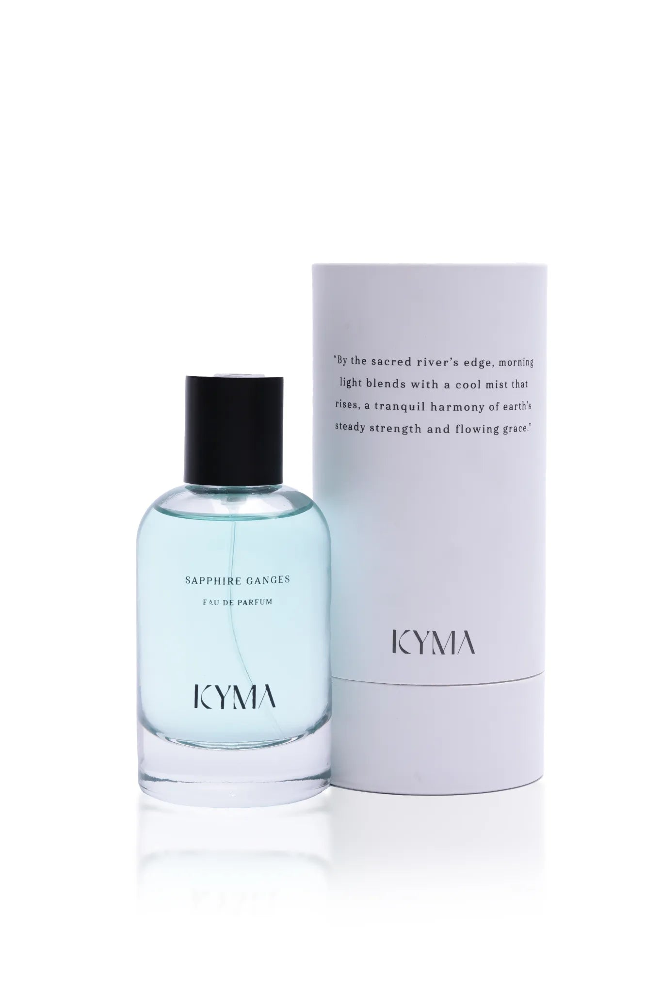 Sapphire Ganges perfume box and packaging by Kyma Fragrances